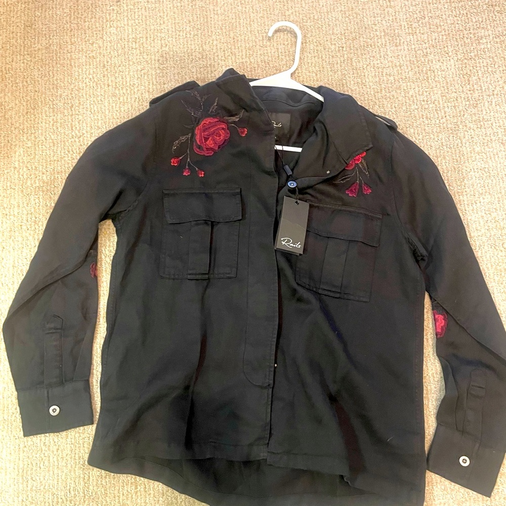 Rails floral embroidered button up shirt